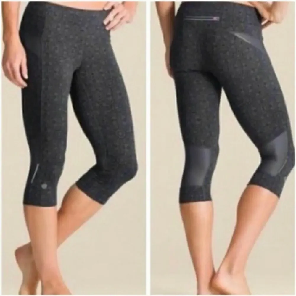 Athleta  Grey Asphalt Starfruit Bare To Run Capri  581373